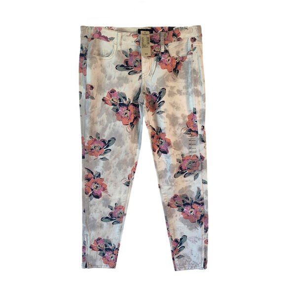 Floral Print Women's Jeans - Picture 2 of 8
